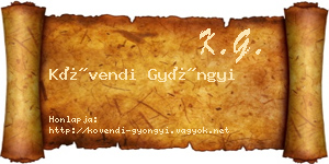 Kövendi Gyöngyi névjegykártya