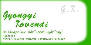 gyongyi kovendi business card